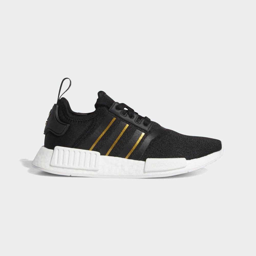 Originals Adidas NMD_R1 Dama Romania - Negrii/Aurii Metal/Albi FW6433